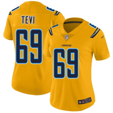 Los Angeles Chargers NFL Football Sam Tevi Gold Jersey Women Limited  #69 Inverted Legend->youth nfl jersey->Youth Jersey